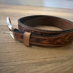 Brown Leather Men's Belt